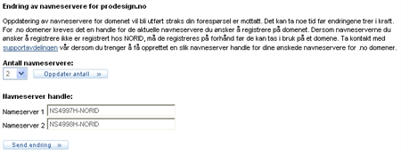 Endring av DNS servere