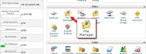 File Manager i cPanel