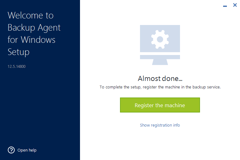 Registrer datamaskinen i Acronis Cyber Cloud